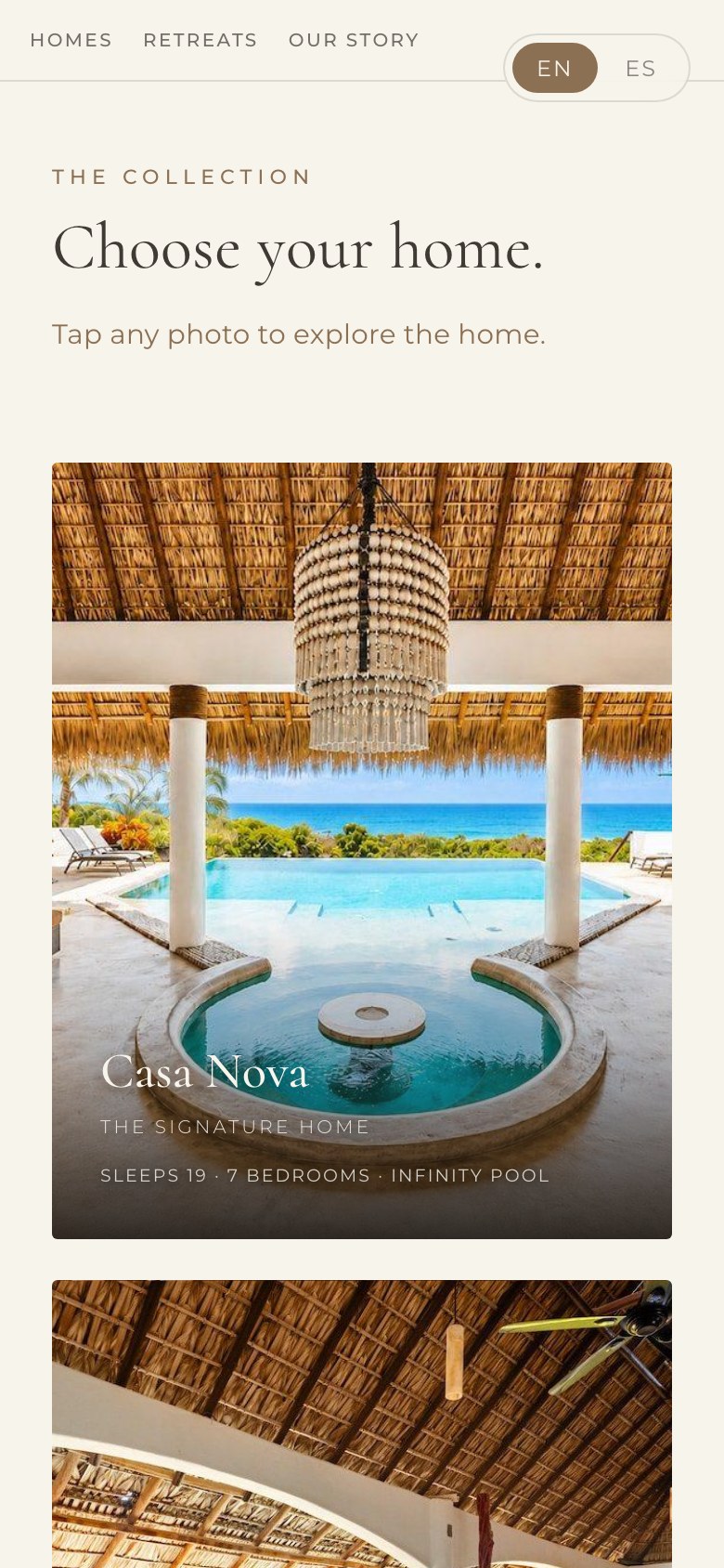 Tierra en Armonia site, the collection of homes